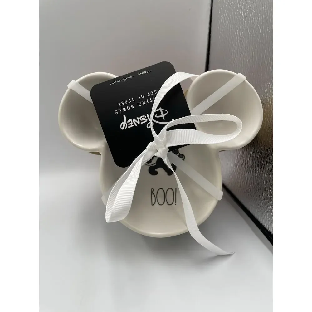NEW Rae Dunn 2025 Halloween Disney Mickey Mouse Set of 3 Snack Bowls